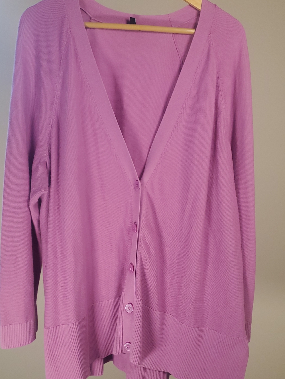 Talbots Lilac V-Neck Button Front Cardigan